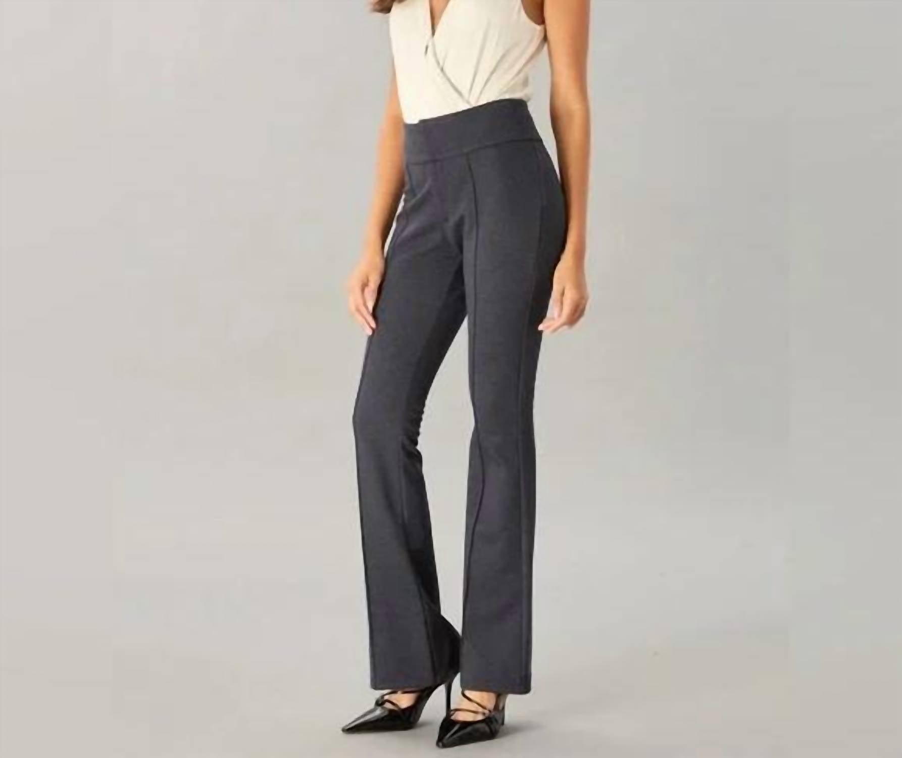 Lola & Sophie Smart Twill Fit & Flare Pant in black - women's pants - alternate view