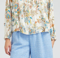 Current Air - Floral Tie Neck Blouse