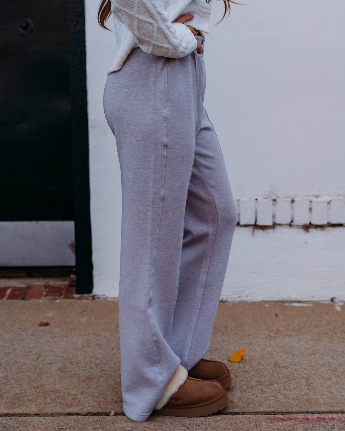 Spanx Brushed AirEssentials Flare Pant in coastal fog - women's pants - alternate view