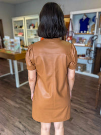 Jade Melody Tam - Vegan Leather Pocket Chemise Dress