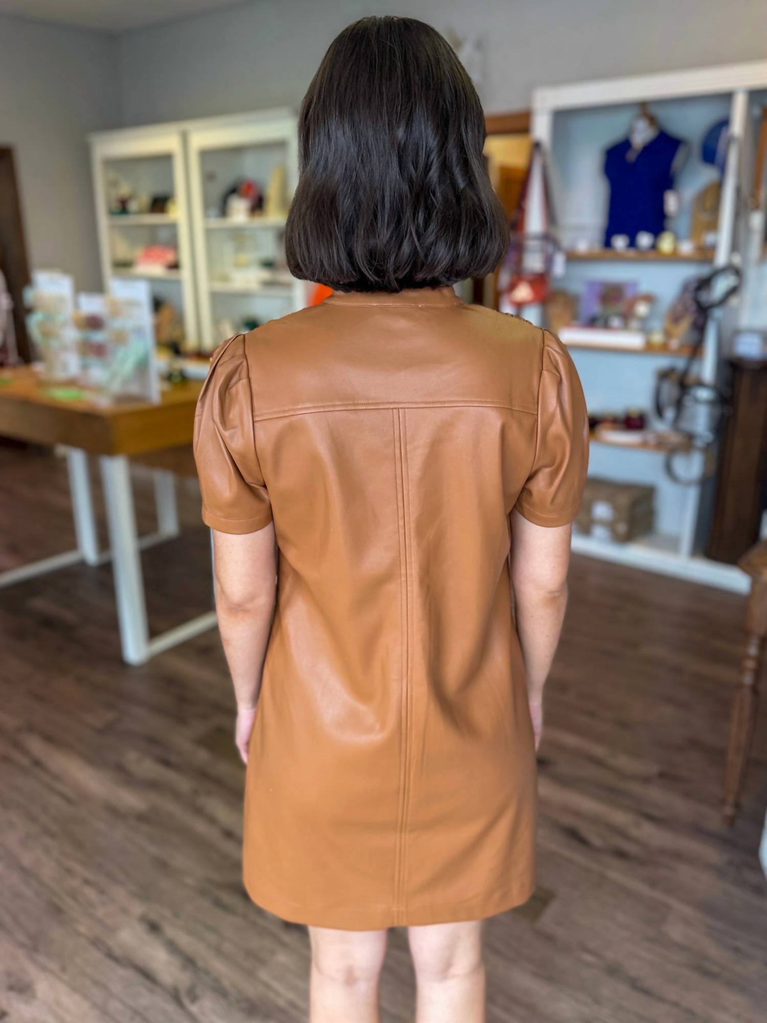 Jade Melody Tam - Vegan Leather Pocket Chemise Dress