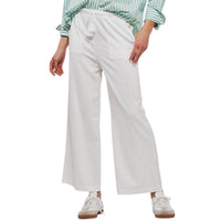Urban Daizy - Wide Leg Linen Tassel Drawstring Pants