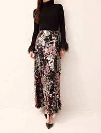 Marie Oliver Odessa Skirt in euphoria sequin - women's skirt - detail view