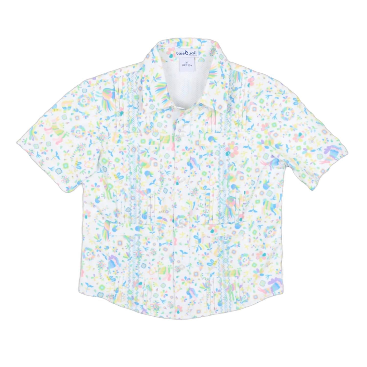 Blue Quail Clothing Co. - Kids Spring Otomi Short Sleeve Guayabera Shirt