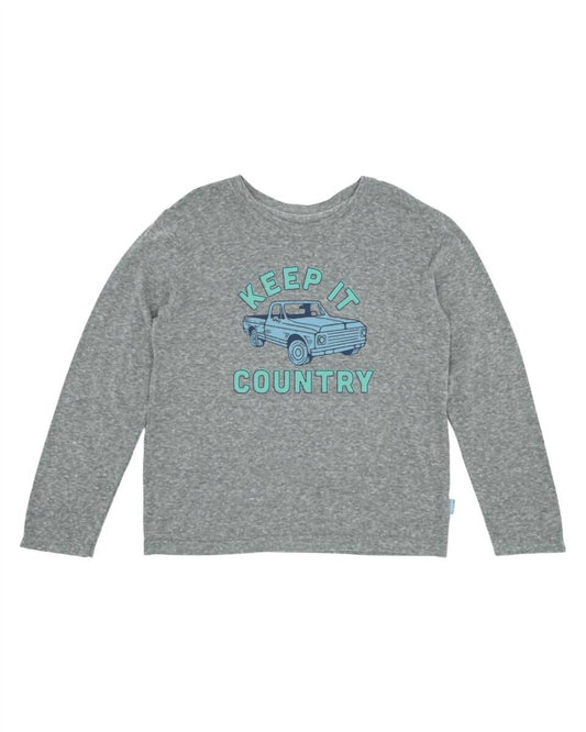 Feather 4 Arrow - Boy's Keep It Country Long Sleeve Tee - clothing - cotton - graphic