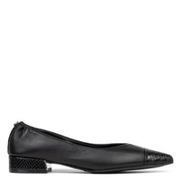 DONALD PLINER Women's Ladonna Ballerina Leather Slip-on Flats in black - women's flats - detail view