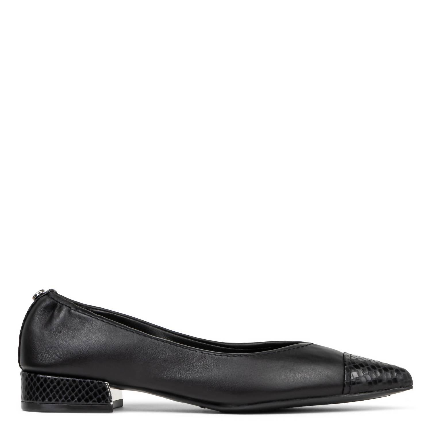 DONALD PLINER Women's Ladonna Ballerina Leather Slip-on Flats in black - women's flats - detail view