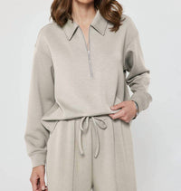 Current Air - Collared Half-zip Pullover Sweatshirt
