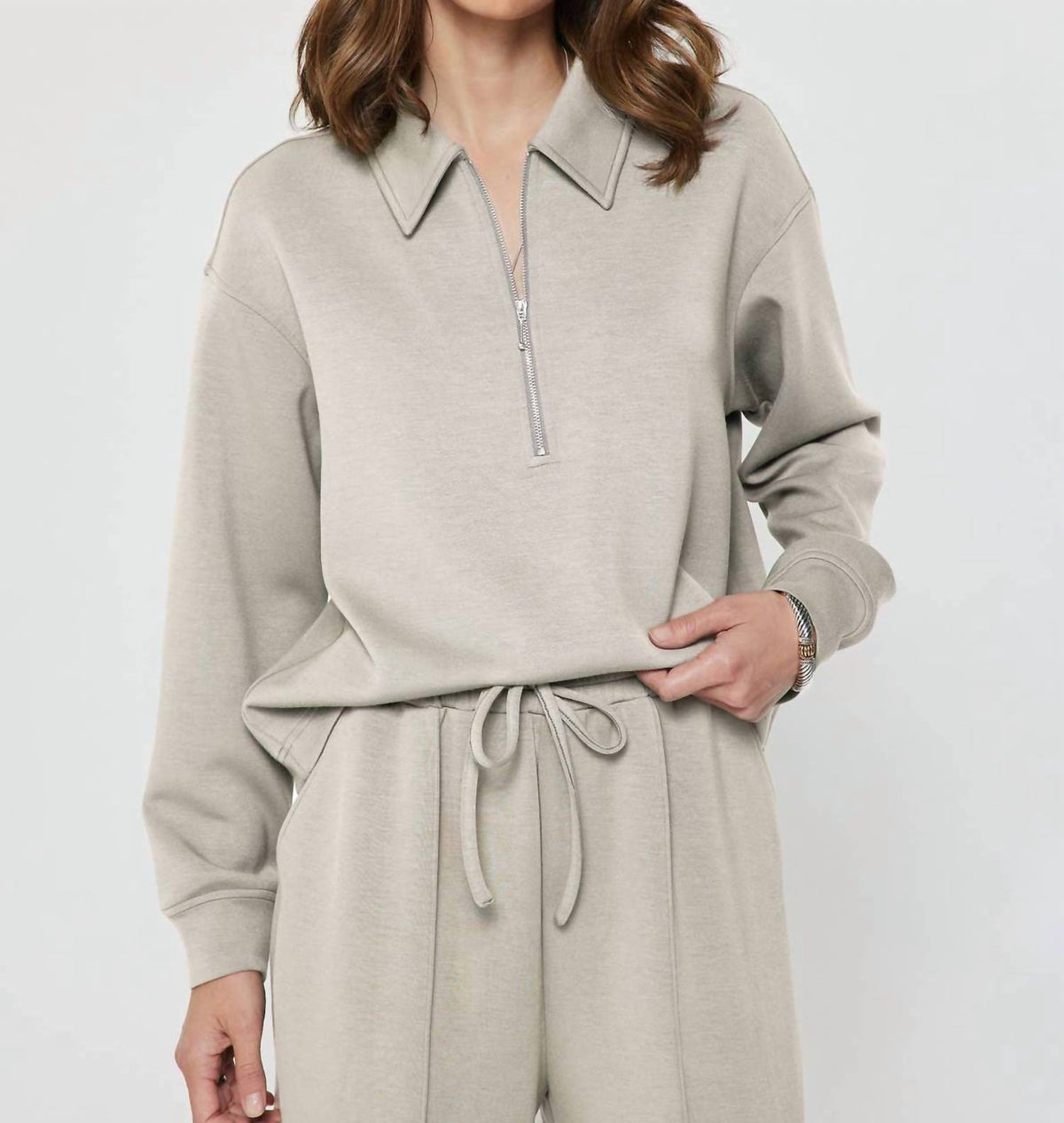 Current Air - Collared Half-zip Pullover Sweatshirt