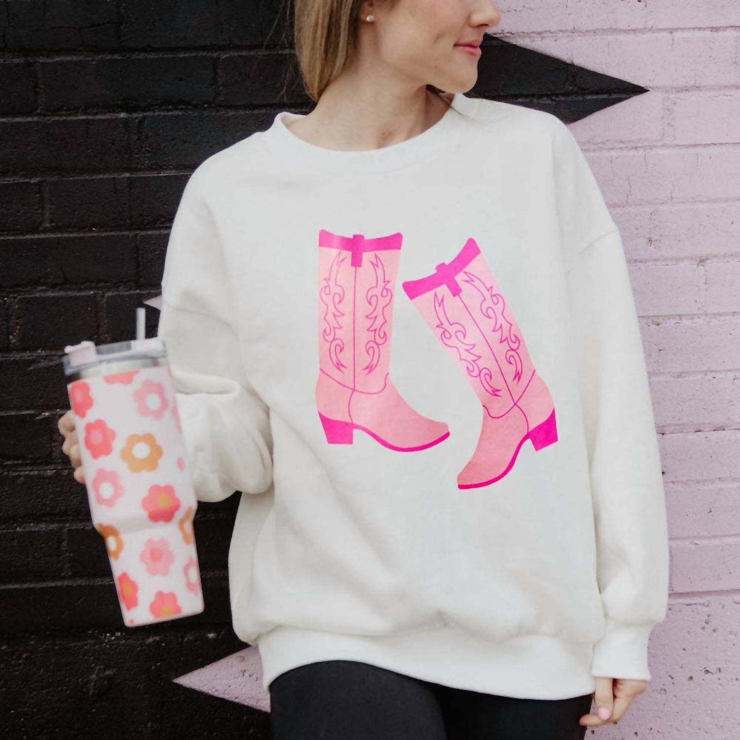 Katydid - Kicking Boots Western Graphic Sweatshirt
