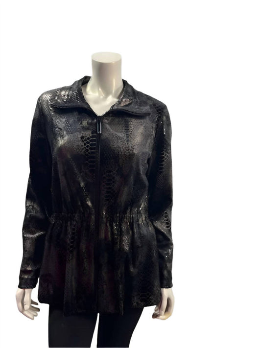 Frank Lyman - Snakeskin Look Zip Front Jacket Jacket