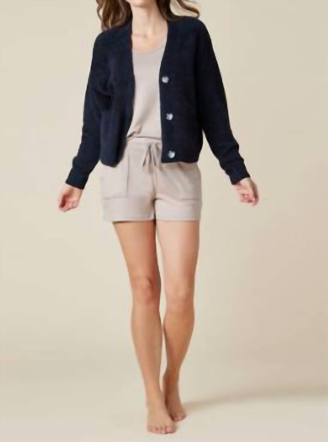 Softies - Solid Marshmallow Crop Cardigan