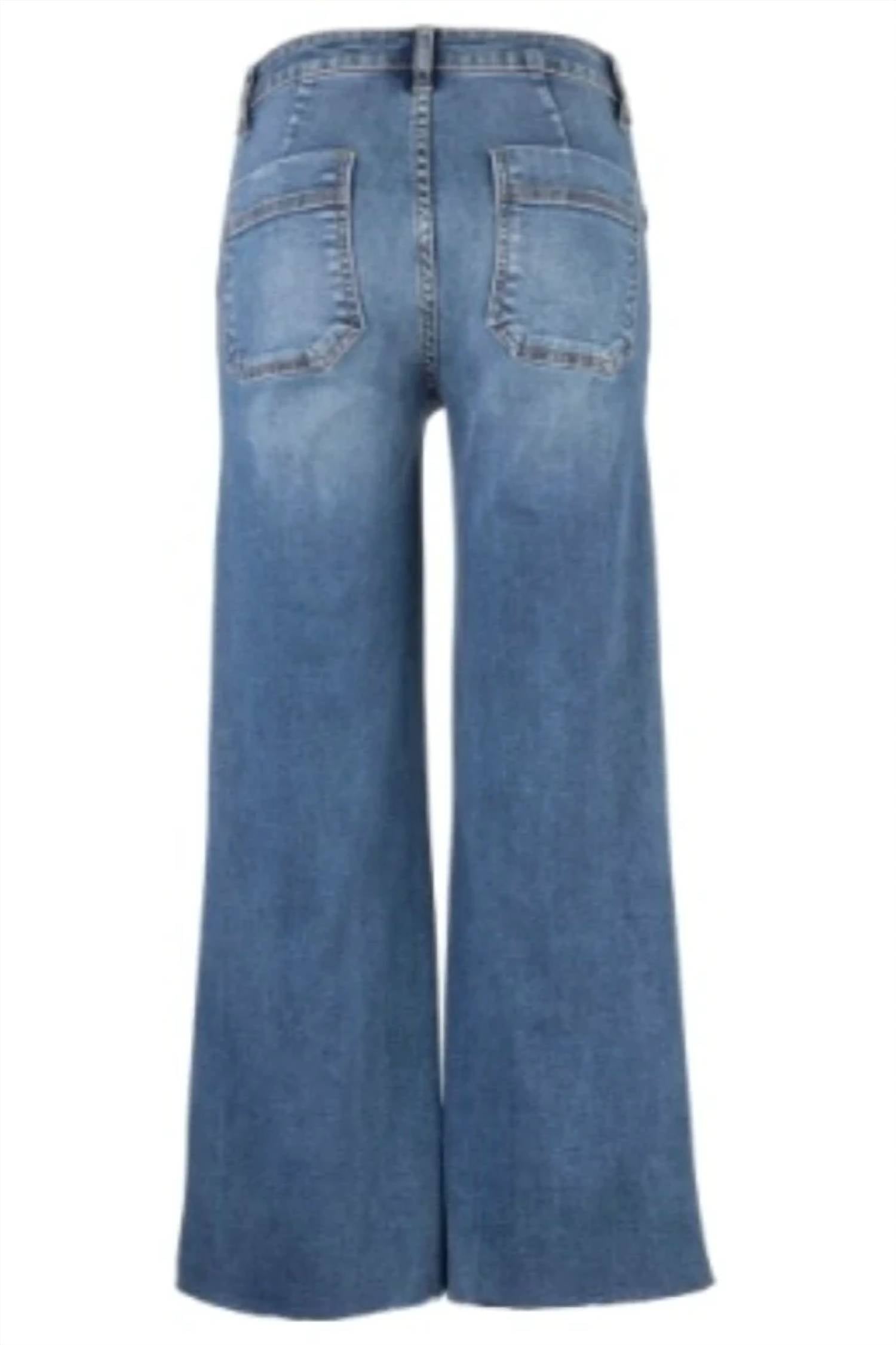 Kut From The Kloth - Women's Meg High Rise Wide Leg Braid Patch Pocket Jeans