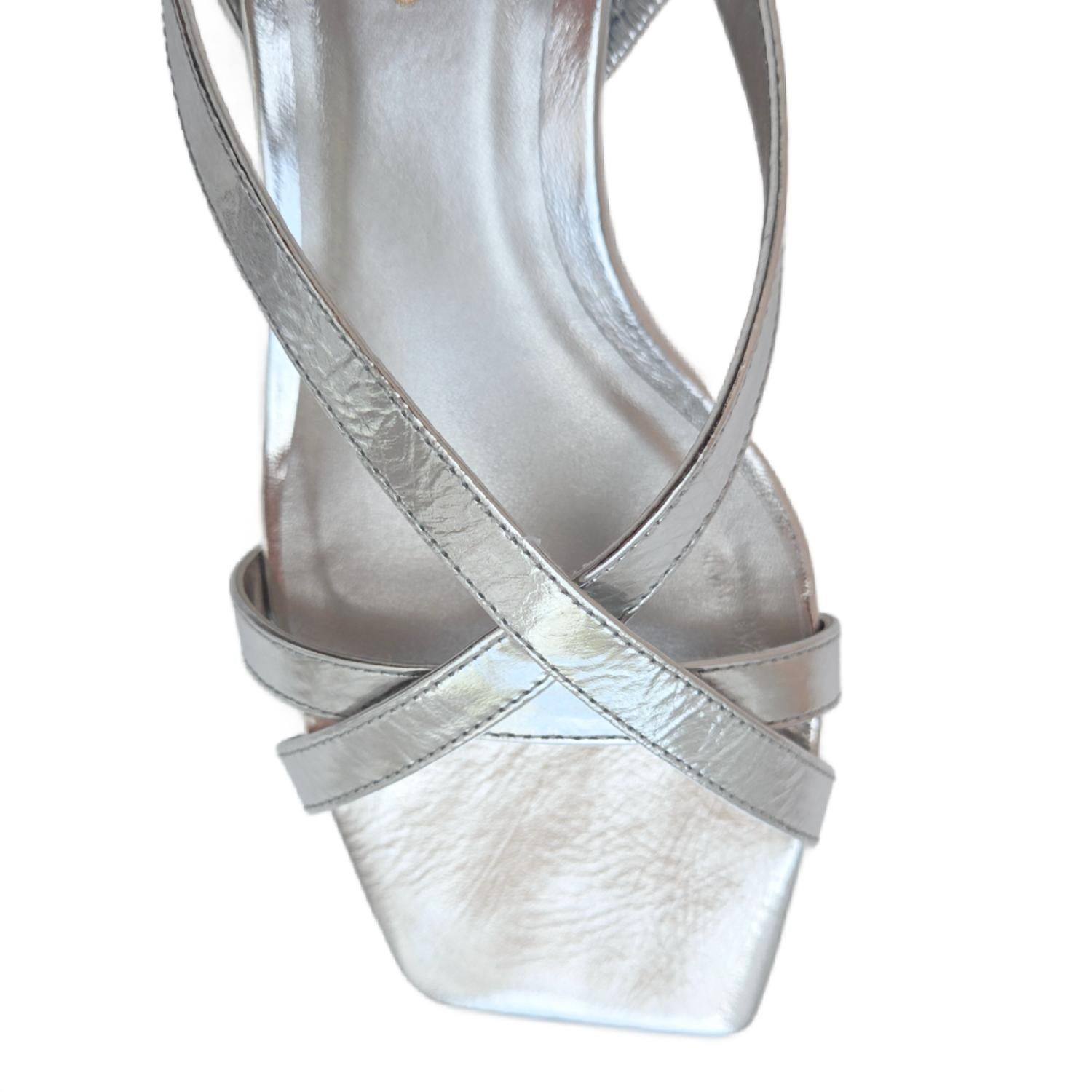 Carrano Women's Heeled Strappy Sandal in metallic silver - women's heels - view 4