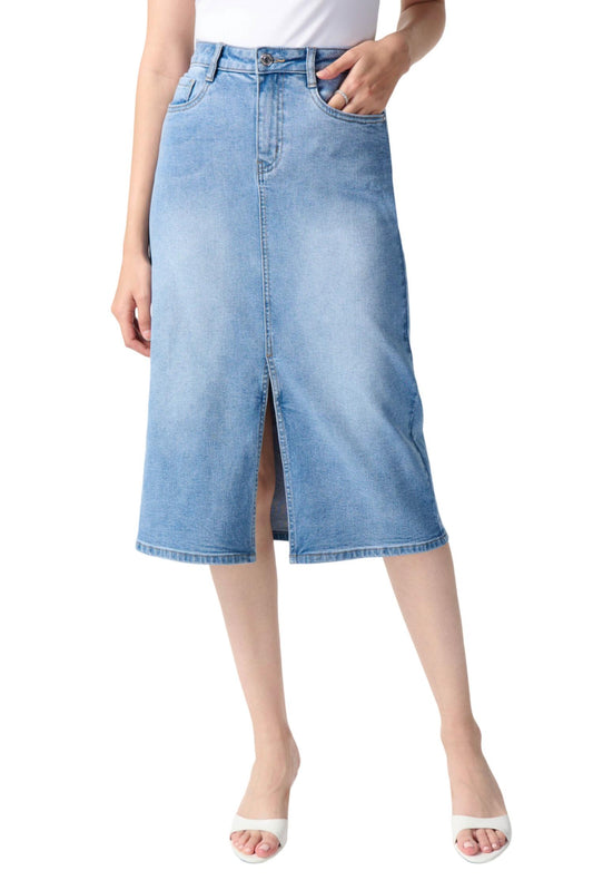 Joseph Ribkoff - Denim A-Line Midi Skirt