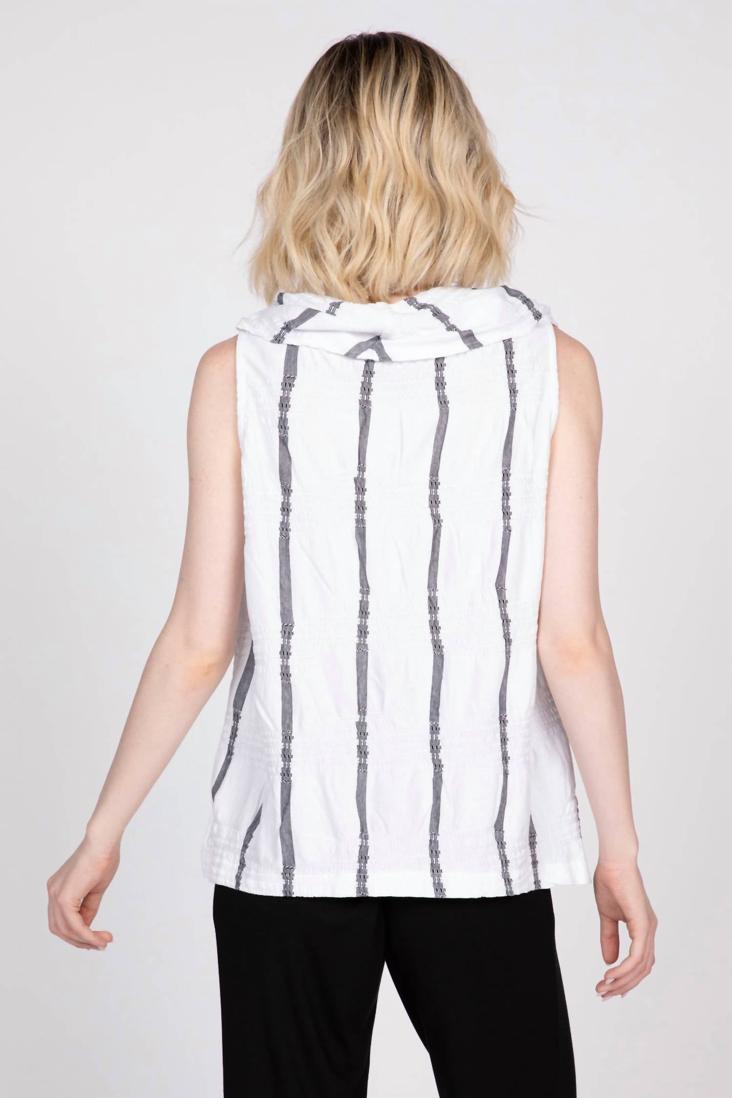 Olivia By Habitat - Stripe a Pose Sleeveless Cowl Top