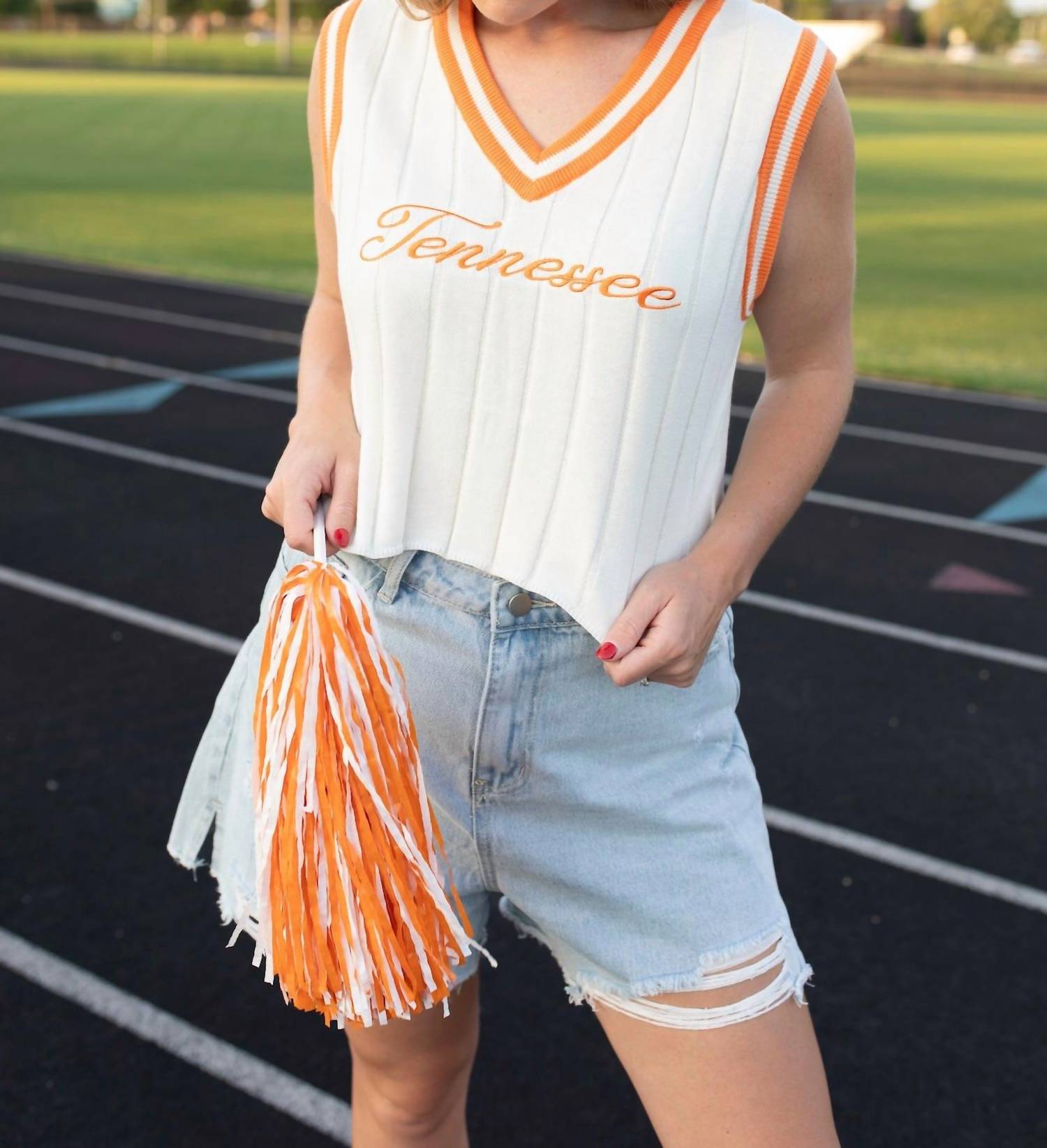 Le Lis - It's Football Time in Tennessee Embroidered Top