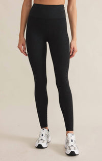 Z Supply Solstice 7/8 Legging in black sands heather - women's pants