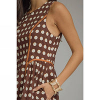 Style Usa - Polka Dot Sleeveless Midi Dress