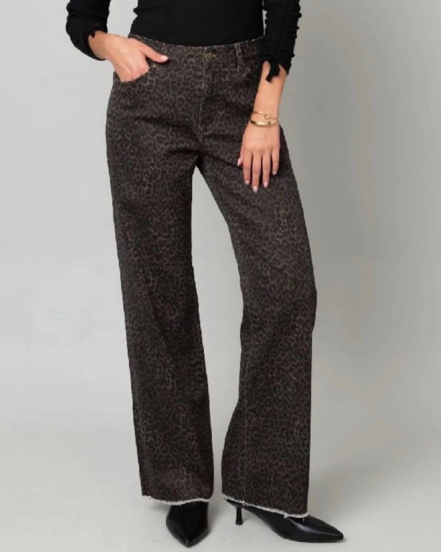 Pine Apparel - Cheetah Print Wide Leg Jean