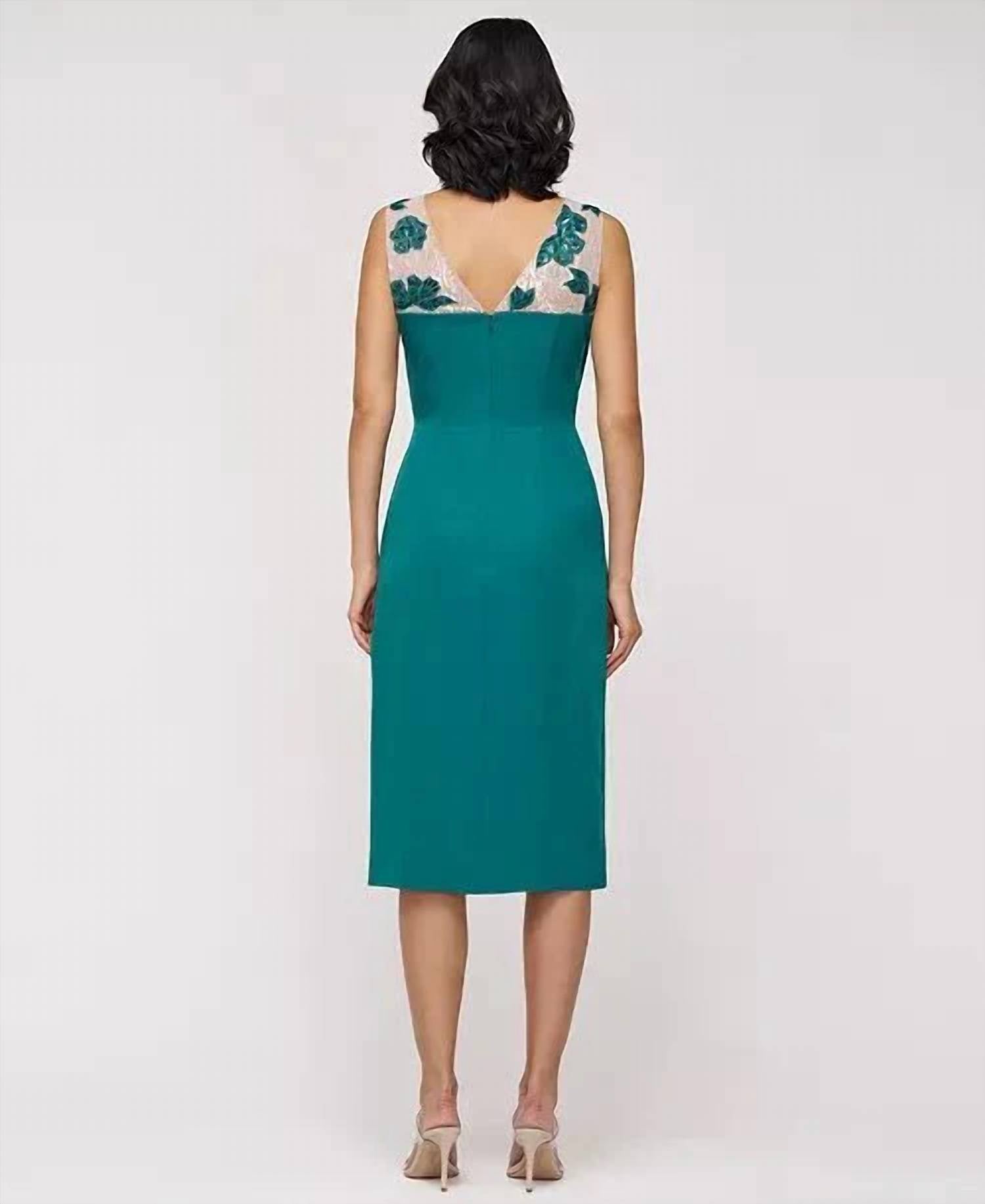 Js Collections - Adelaide Illusion-yoke Sheath Dress
