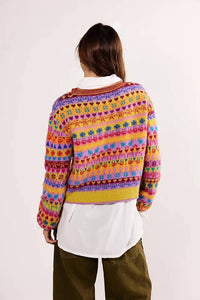 Free People Favorite Things Long Sleeve Sweater in bright confetti combo 1 - women's sweater - view 5