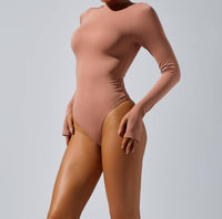 HEROINE SPORT Mock Neck Bodysuit in blush - women's shirt - alternate view