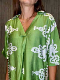 umgee Laney V-neck Top in green - women's blouse - view 4