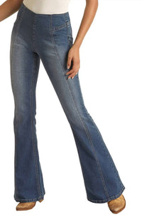 Rock & Roll Denim - Pull On Flare Leg Jeans