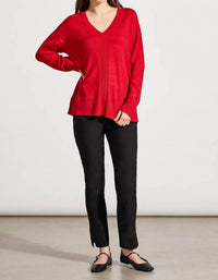Tribal - Long Sleeve V-neck Sweater With Cables