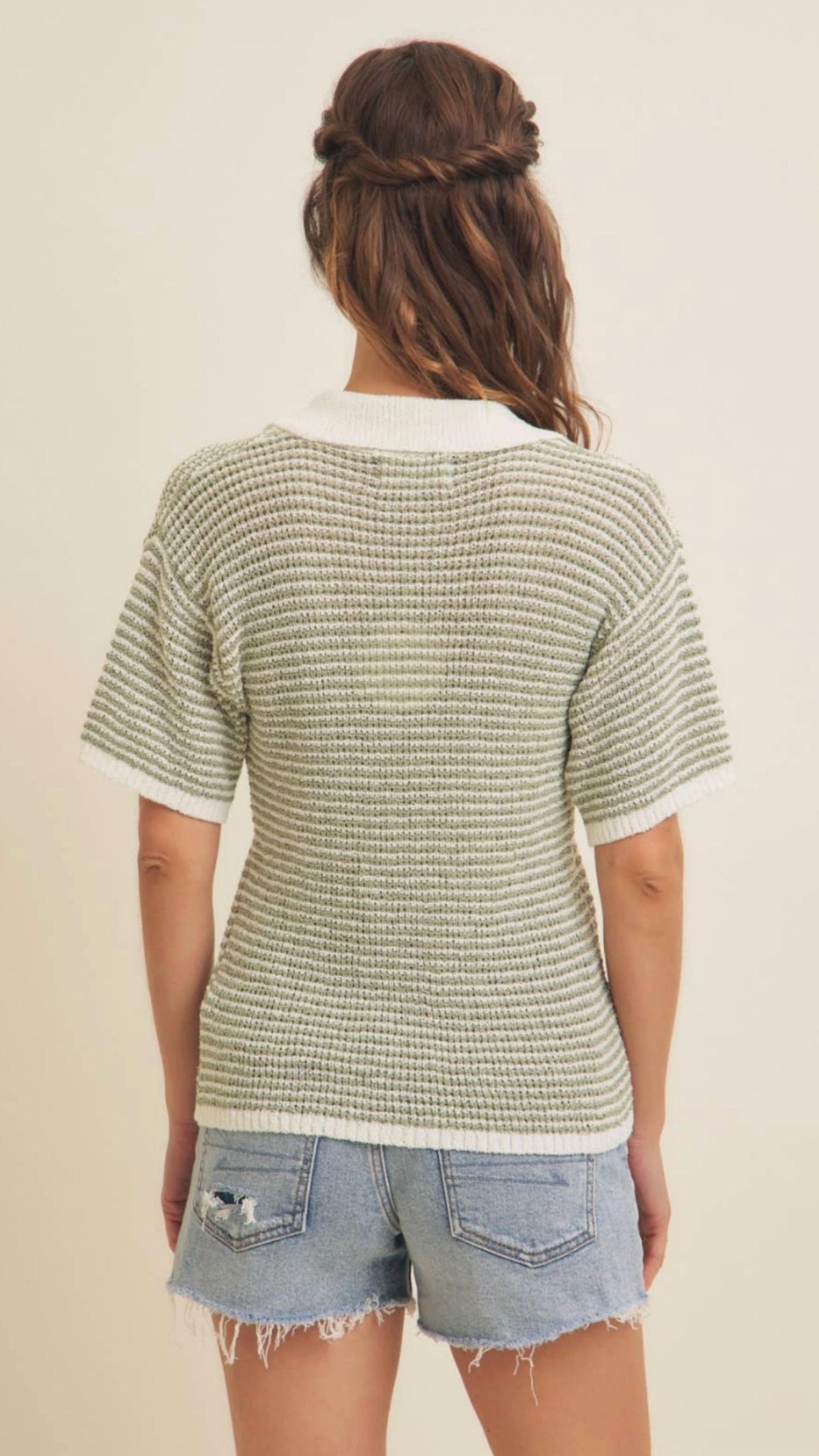 In February - Lightweight Boucle Stripe Sweater