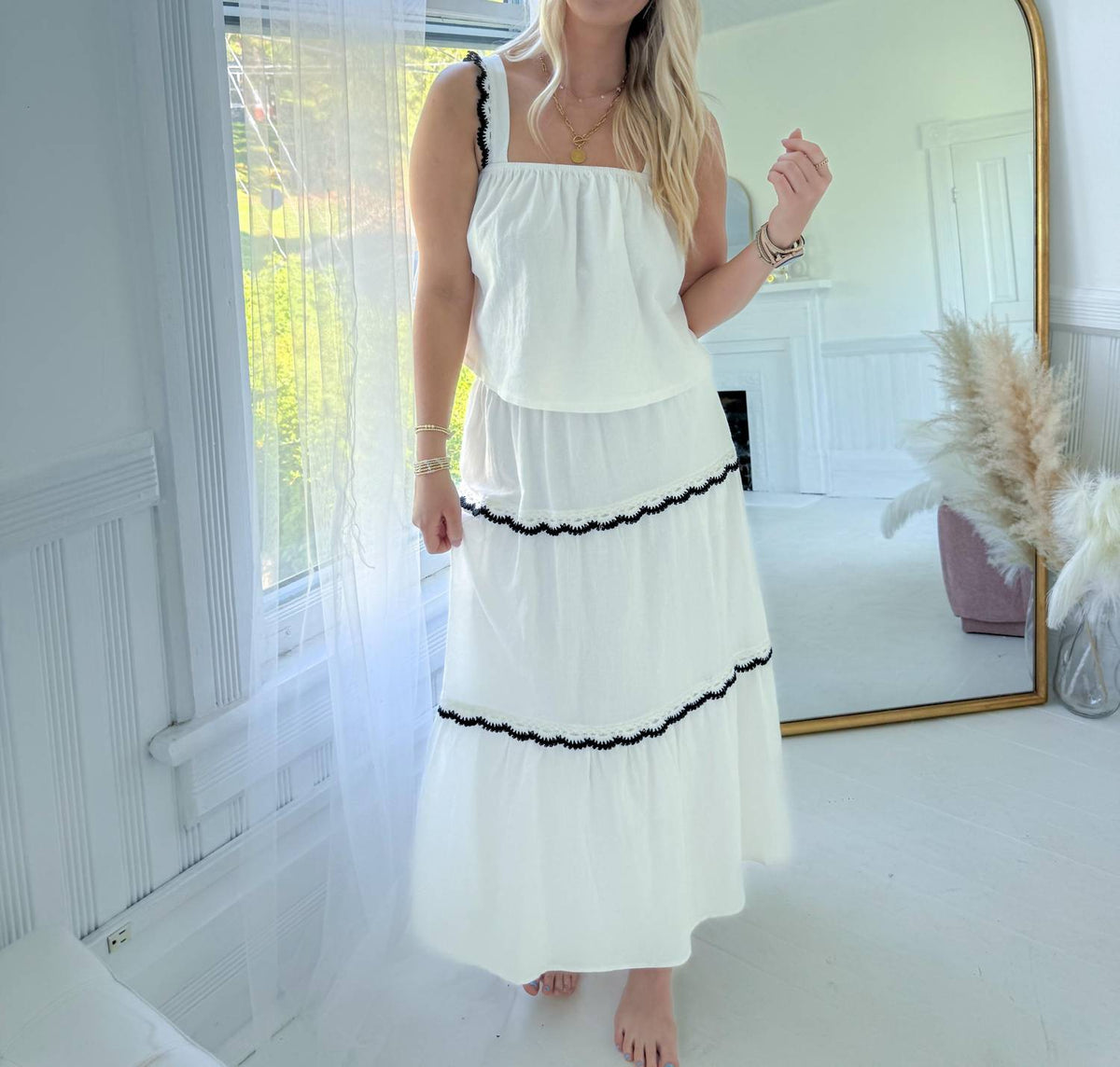In February - Mack Tiered Midi Skirt Set