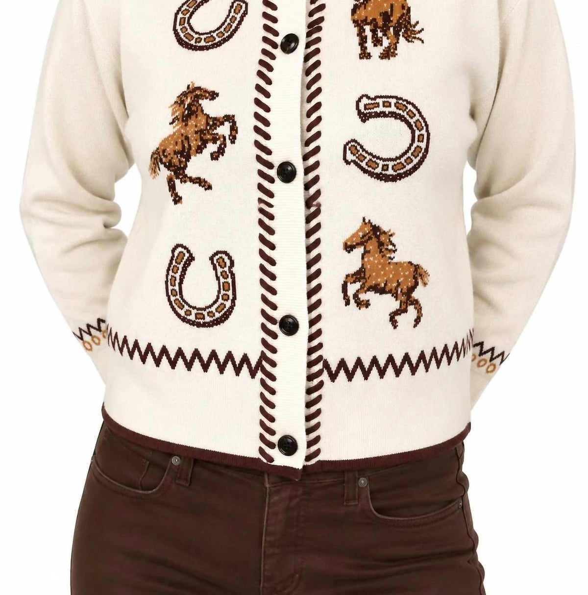 Skies Are Blue - Desert Rodeo Western Intarsia Cardigan