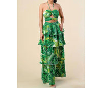 The Sang - Under the Palms Ruffle Halter Neck Dress
