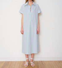 WE-AR4 Darla Midi Dress in purple green stripe - women's dress