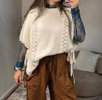 Easel - Cecilia Side Tie Sweater Poncho