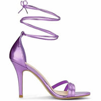 Allegra K - Women's Open Toe Lace Up Stiletto Heels Sandals