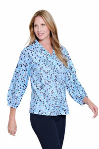 Multiples - Ruffle V-neck Knit Top