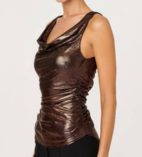 Astr - Leanne Metallic Cowl Neck Top