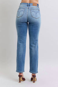Judy Blue - Women's Vintage Wash Thermal Straight Jeans
