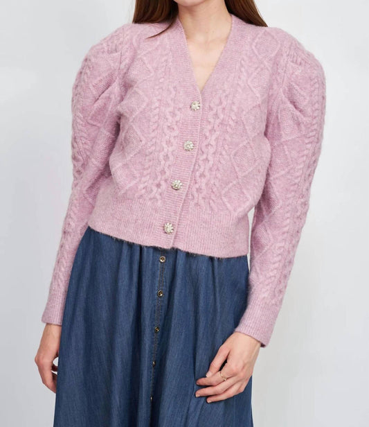 En Saison - Sirka Puffed Sleeve Cardigan