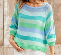 Wooden Ships - Venezia Striped Raglan Sweatshirt