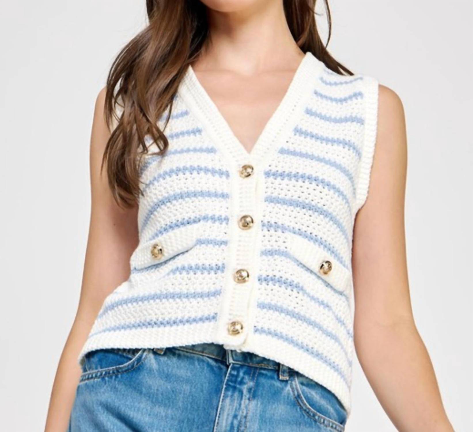 Liv - V Neck Crochet Vest
