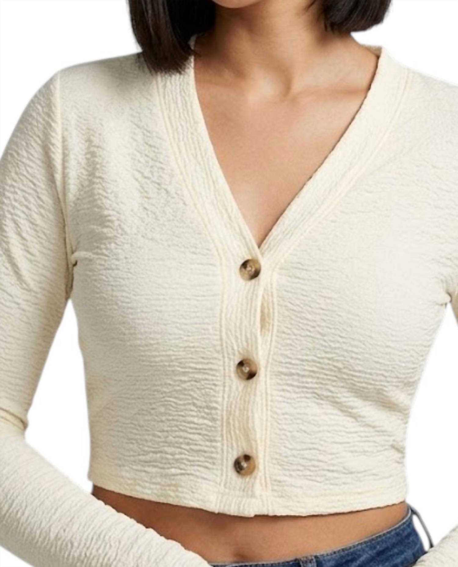 Double Zero - Classic Crop Button Down Top