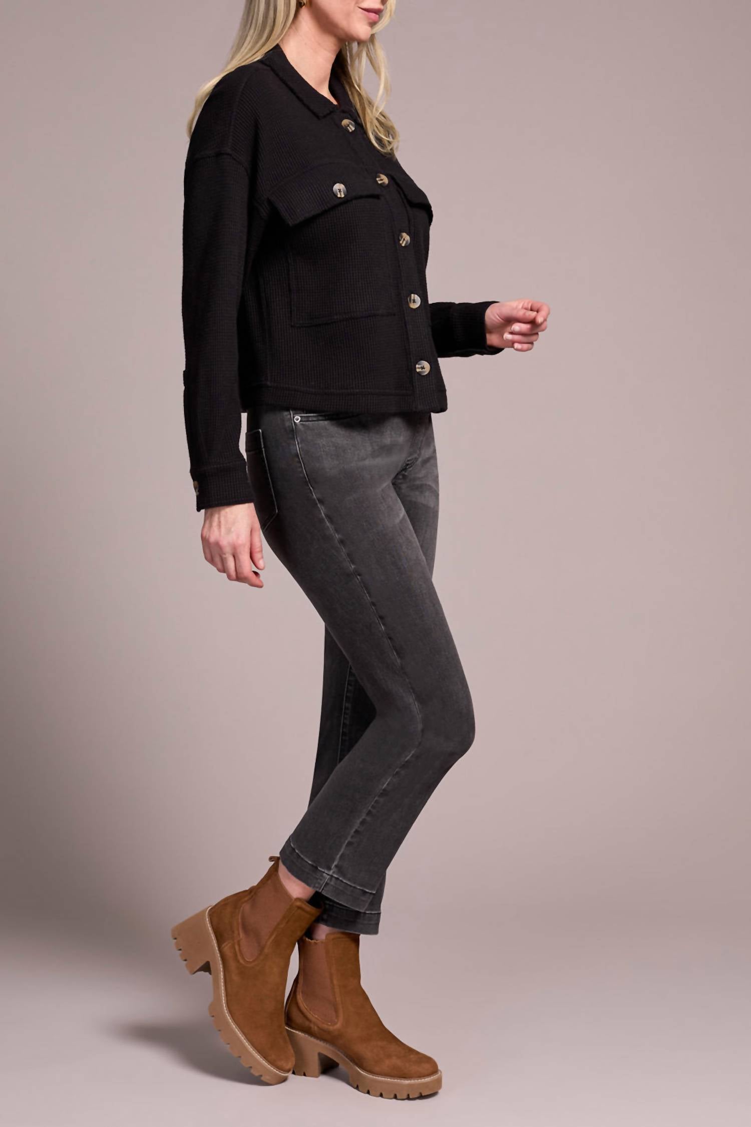 Tribal - Brushed Waffle Knit Shacket