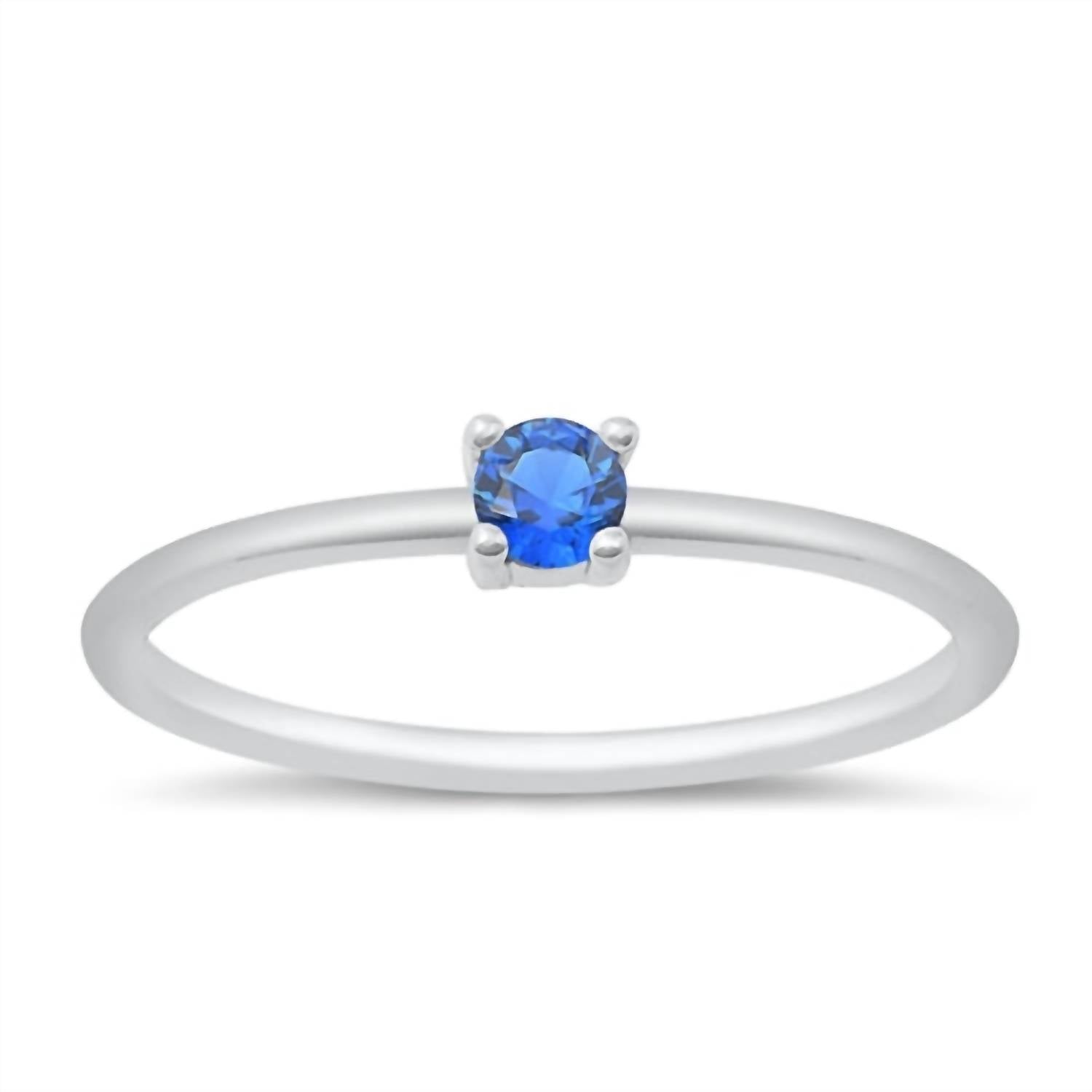 Starlette Women's Round Cut Stackable Ring in blue - women's jewelry