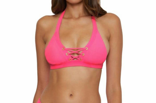 Becca - Modern Edge Lace Up Halter Bikini Top