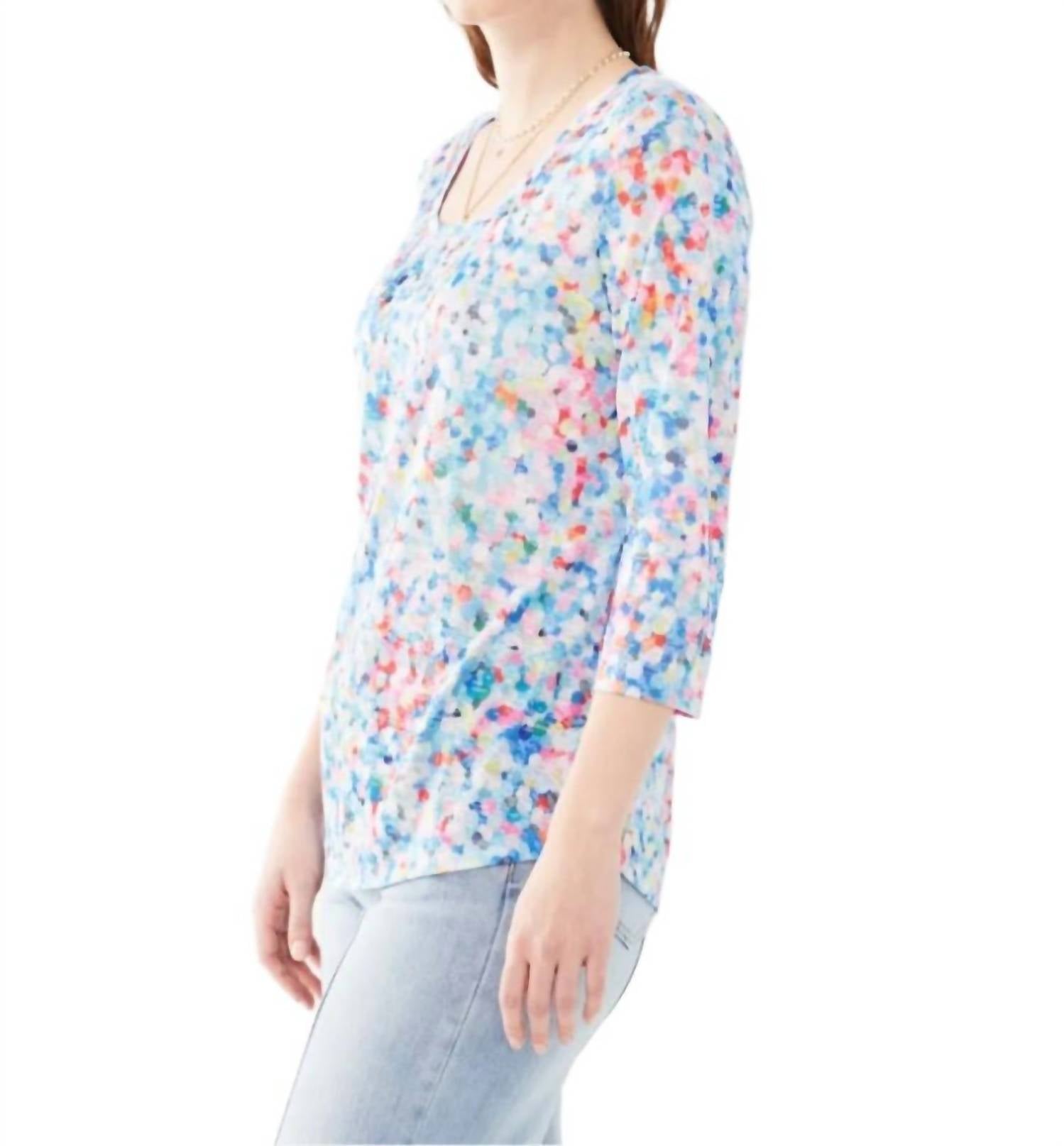 Fdj - Quarter Sleeve Scoopneck Top