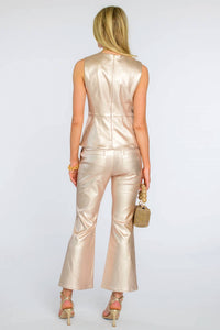 Elizabeth James The Label Claire Top in metallic denim 1 - women's tank top - alternate view