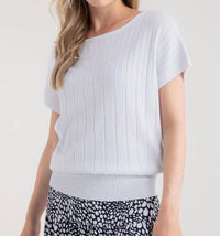 Marble - Wide Neck Short Sleeve Jumper